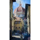 Follower of Ken Howardoil on boardThe Duomo, Florenceindistinctly signed26 x 13.75in.CONDITION: