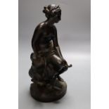 An early 20th century bronze figured of seated Venus, height 24cm