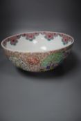 A Samson porcelain punch bowl, diameter 28cm