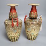 A pair of Doulton Lambeth Slater's patent vases, height 27cm