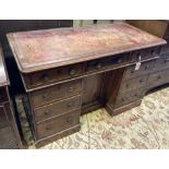 A Victorian mahogany kneehole desk, width 119cm, depth 57cm, height 76cm