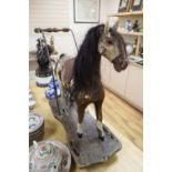 A Victorian push-a-long horse, length 64 height 68cm