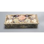 A French shell encrusted box, c.1920, width 23cm