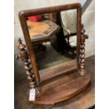 A Victorian mahogany toilet mirror, 52 x 58cm