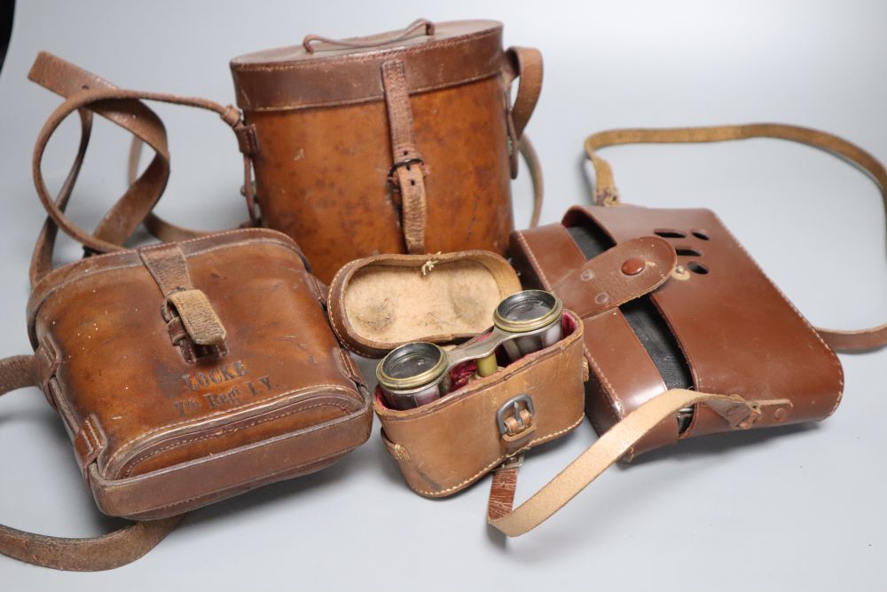 A pair of cased opera glasses, two pairs of cased binoculars and a Zeiss Ikon Nettar cased camera - Image 2 of 5