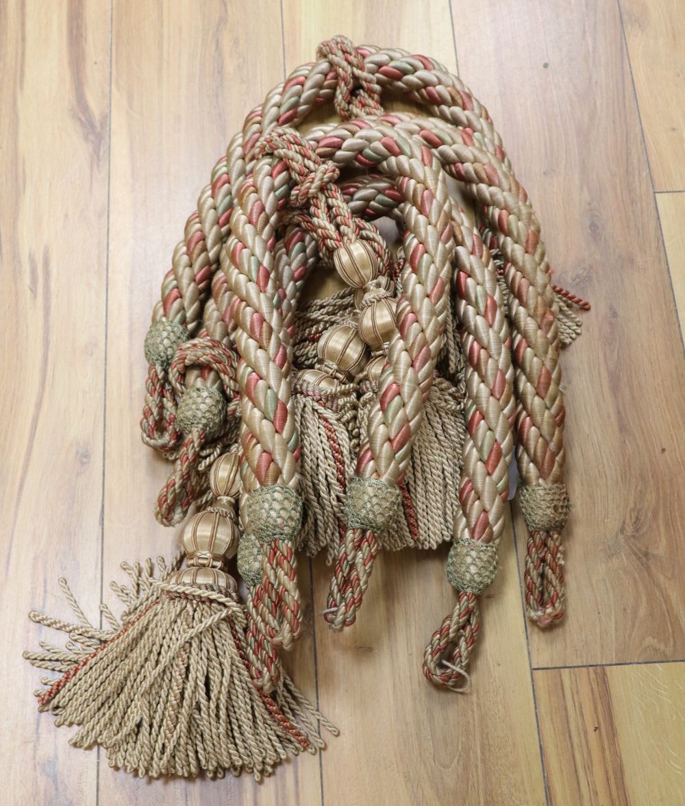 A collection of rope and tasselled tie-backs