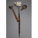 A George III silver caddy spoon, Joseph Wilmore, Birmingham, 1814, a silver candle snuffer and a