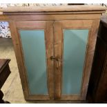 A Victorian painted pine cabinet, width 90cm, depth 27cm, height 110cm