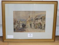 Alfred Leyman (1856-1933) watercolour, West Country street scene, signed, 18 x 26cm.