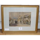 Alfred Leyman (1856-1933) watercolour, West Country street scene, signed, 18 x 26cm.