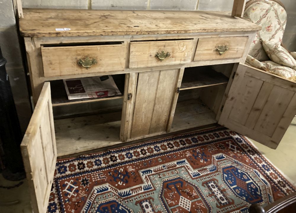 A Victorian pine dresser, width 160cm, depth 44cm, height 250cm - Image 7 of 7