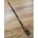 A Victorian naval officer's dress sword, 76cm straight edged blade, within scabbard
