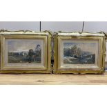 Victorian School, pair of watercolours, View of Parkland and Study of a gardener in the grounds of a