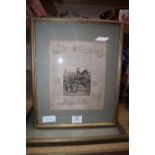 Frank Paton, two engravings, Hunting incidents and The Fox Inn, approximately 26 x 20cm