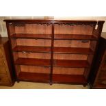 A Victorian mahogany open bookcase, width 167.5cm, depth 31.5cm, height 146cm