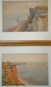 Stanley Inchbold (1856-?)pair of watercoloursCornish coastal landscapessigned25 x 36cm