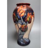 A large Moorcroft floral baluster vase, height 31cm