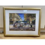 John Patchett (1946-), pastel, Street Hawkers outside St John's Cathedral, Malta, signed, 33 x 50cm