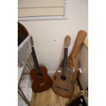 A Harald Petersen Concert guitar, a Hermanos Taymar guitar dated 1978 and another guitar, probably