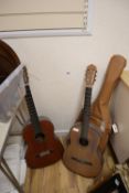 A Harald Petersen Concert guitar, a Hermanos Taymar guitar dated 1978 and another guitar, probably