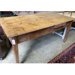 A French farmhouse table, beech and elm, width 167cm, depth 78cm, height 79cm