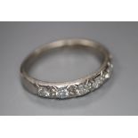 An 18ct white gold and diamond half eternity ring, size L, gross 3.1g