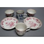 18th century Chinese export porcelain to include a pair of tea bowls and saucers and two coffee