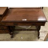 A Victorian mahogany side table, width 92cm, depth 55cm, height 72cm