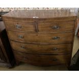 A Regency mahogany bowfront chest, width 114cm, depth 52cm, height 110cm