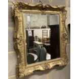 A Victorian gilt gesso wall mirror, 58 x 70cm