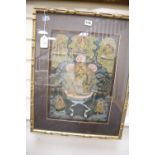 A Tibetan painted thangka, image 44 x 32cm