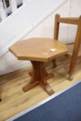 A Mouseman oak octagonal occasional table, width 50cm, height 48cm