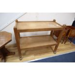 A Mouseman oak two tier trolley, width 84cm, depth 38cm, height 73cm