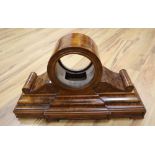 A Victorian burr walnut mantel clock case, width 54cm, aperture 13.5cm