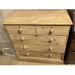 An Edwardian pine chest of drawers, width 97cm, depth 46cm, height 94cm