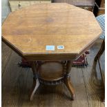 An Edwardian walnut octagonal centre table, width 59cm, height 72cm