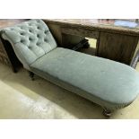 A Victorian buttoned daybed, length 140cm, width 65cm