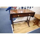 A small 19th century mahogany sofa table, width 76cm, depth 40cm, height 71cm