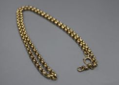 A 9ct gold belcher link neck chain, 22.5g