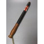 A Victorian painted beech City of London Police truncheon, stamped Parker, Holborn, 46cm