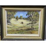 Alex Edwards (Australian), oil on panel, The Boundary Rider, signed, 22 x 30cm