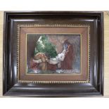 A Sevres Limoges style porcelain plaque "Atala au tombeau", inscribed to reverse, plaque 18 x 24cm