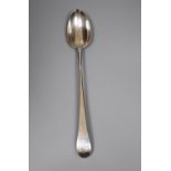 A George III Old English pattern silver basting spoon, Peter & Ann Bateman, London 1795 (engraved