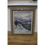 Émile BREYSSE (1880-1965), oil on board, French provincial winter scene, signed, 61 x 50cm