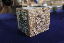 A Troika square vase, initialled AB, width 10cm