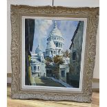 R.C. Serres, oil on board, View of the Sacre Coeur, signed, 54 x 45cm