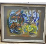 Elizabeth Ardagh, gouache, 'Mooring', Mall Galleries Exhibition label verso, signed and dated '68,