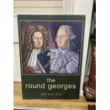 An overpainted enamelled tin tavern sign 'The Round Georges, Brighton', 128 x 92cm, unframed