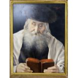 Otto Eichinger (1922-2004), oil on panel, Rabbi reading the bible, signed, 26 x 19cm