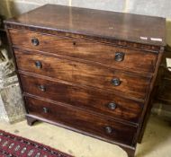 A small George IV mahogany chest, width 92cm, depth 50cm, height 93cm